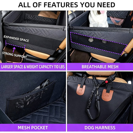 Dog Car Back Seat Extender, Quilted Pet Hammock Cover, Dog Hammock Pet Seat