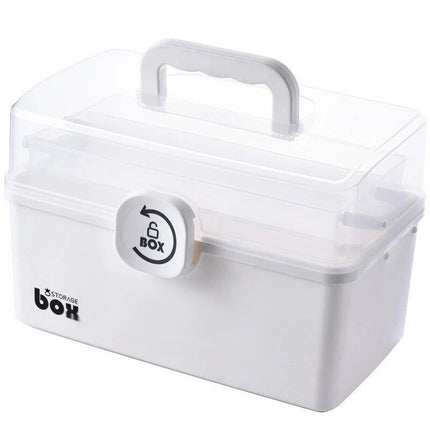 3Layer White Portable First Aid Kit Emergency Medical Storage Box Medicine Organizer