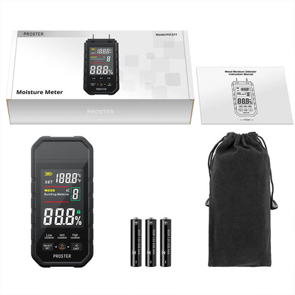 Digital Wood Moisture Meter Damp Humidity Test Wall Firewood Detector Pin Type