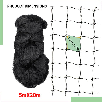 Garden Bird Netting Anti Net Pest Commercial Fruit Trees Plant Black  (5*20M)