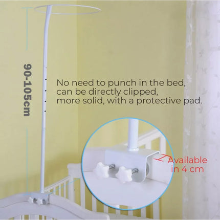 Mosquito Net + Holder Set Cot Netting Canopy Drape Stand Baby Crib Bed Support