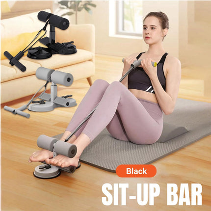 Sit Up Assistant Device Portable Suction Cup Fitness Tool Home Abdominal Trainer Black
