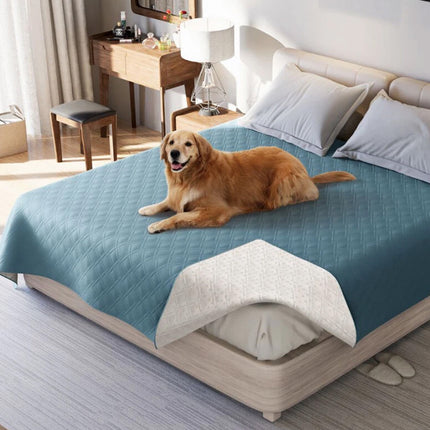 Waterproof Non-Slip Pet Dog Bed Mattress Cover Waterproof Protective Mat Blanket Dark blue 68x82inch (172.7x208cm)
