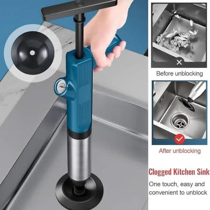 Pipe Plunger Drain Unblocker High Pressure Air Sewer Toilet Powerful Cleaner