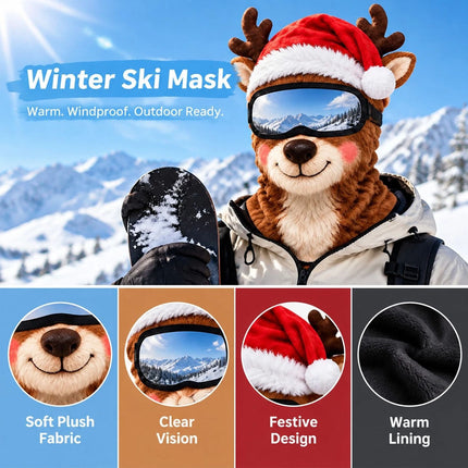 Christmas Ski Mask Funny Realistic Face Balaclavas 3D Printed Full Face Winter