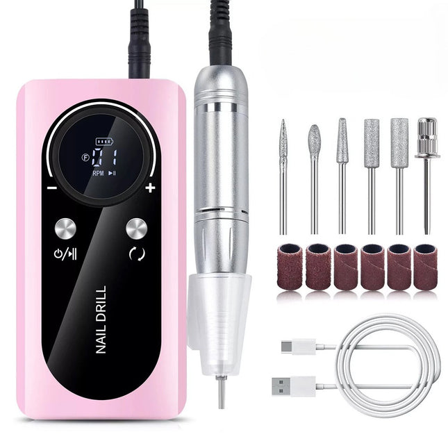 45000RPM Rechargeable Electric Nail Drill Machine Manicure Machine Portable - Image 1
