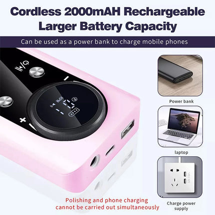 45000RPM Rechargeable Electric Nail Drill Machine Manicure Machine Portable - Image 3