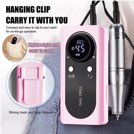 45000RPM Rechargeable Electric Nail Drill Machine Manicure Machine Portable - Image 5
