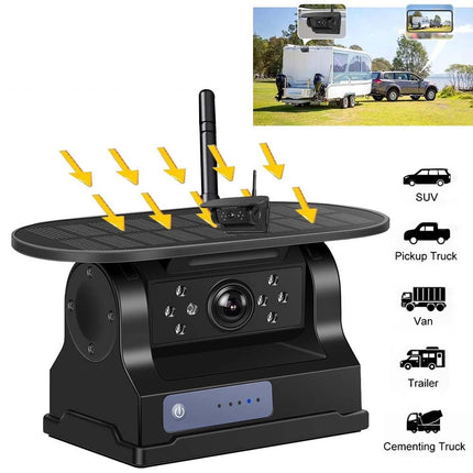 Wireless Reversing Camera Solar Wifi 1080P BSD For iPhone Android Truck