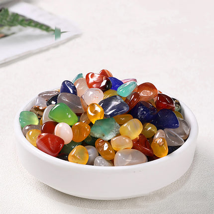 1KG 7-9mm Mixed Agate Crystal Chips BULK Grade Natural Gemstone Polished Stones