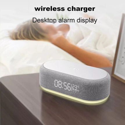 Digital Alarm Clock Charging Station Bluetooth Speaker 15W Wireless Fast Charger