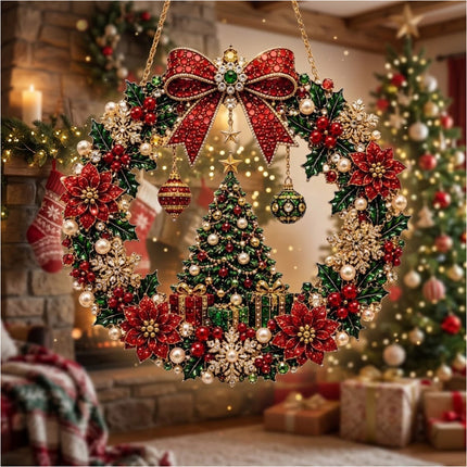 Unfinished Christmas Diamond Painting Kit Xmas Ornament Kit Window Decor