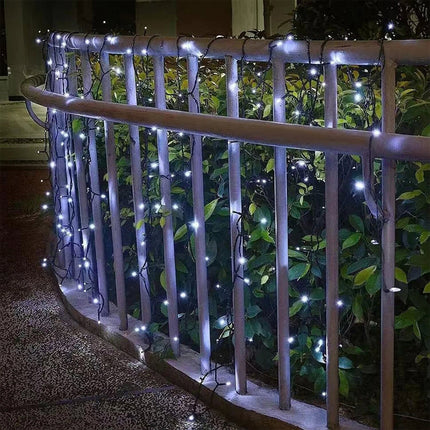 Solar Christmas String Lights Outdoor Waterproof LED Garden White 8 Modes