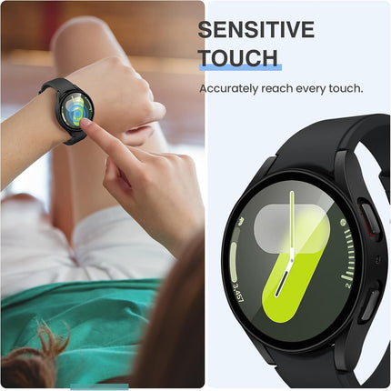 Black For Samsung Galaxy Watch 6 Case Screen Protector Clear 44mm Cover