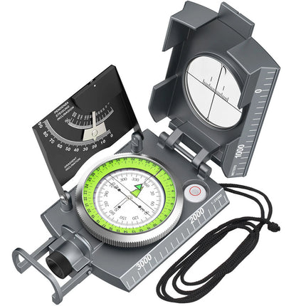 Military Compass Army Sighting Hiking Survival Camping Inclinometer IP65