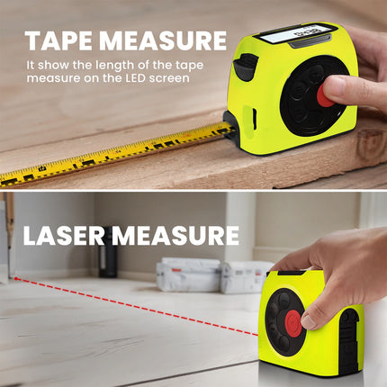 2-in-1 Laser Tape Measure 131ft Rechargeable Laser Measurement Tool Unit Switch