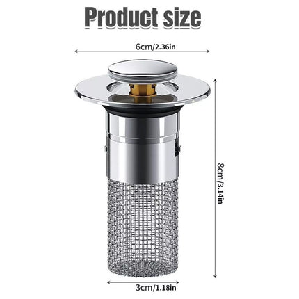 2Pcs Bathroom Sink Stopper Hair Catcher, Bathroom Pop Up Sink Drain Filter