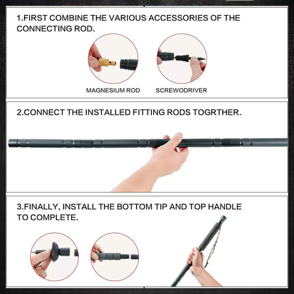 Ultralight Aluminum Trekking Hiking Poles Tactical Walking Stick Multi Tool