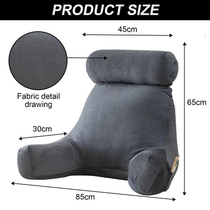 Back Rest Pillow Neck Lumbar Bed Backrest Reading Support Chair Cushion Grey AUS