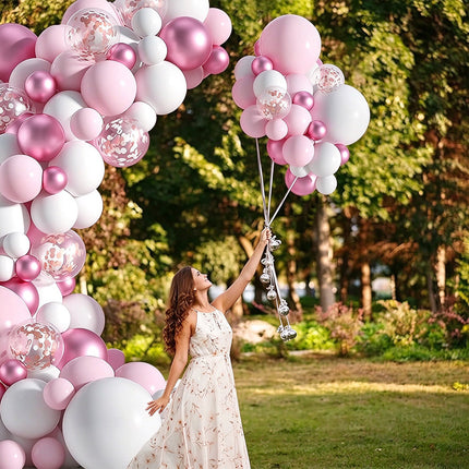 95Pcs Pink White Balloon Garland Arch Kit, Balloon Decorations for Wedding Birthday Party