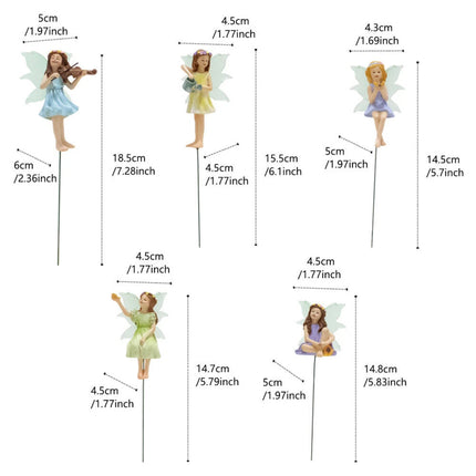 5pcs Miniature Fairy Figurines Ornaments, Outdoor Garden & Home Decor Accessories