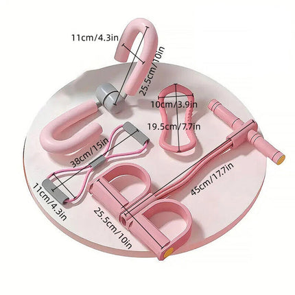 4pcs Pink Yoga Fitness Equipment for Home Workout Stretching and Exercise