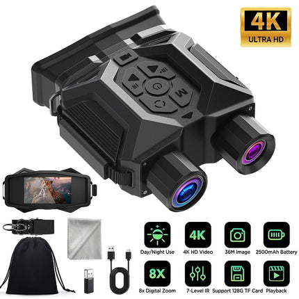8X Zoom Digital Binoculars 4K Infrared Video Recording Night Vision Goggles AUU