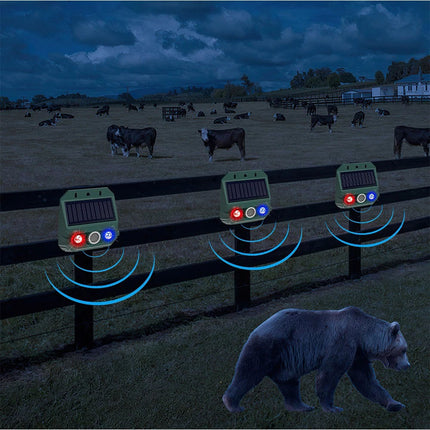 Solar Ultrasonic Animal Repeller LED Red‑Blue Flash Fox Bird Scarer Deterrent