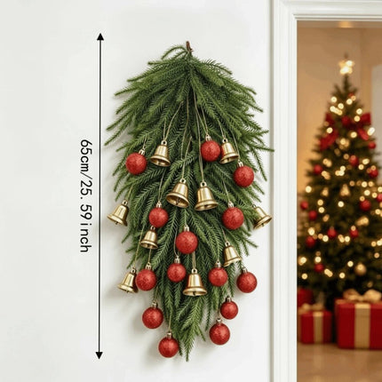 Glitter Baubles Artificial Pine Christmas Hanging Entryway