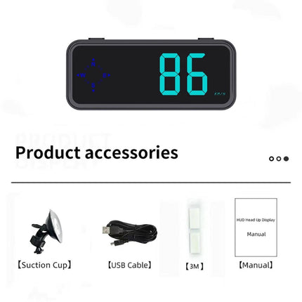 Mini LED Digital Speedometer  Car HUD Head Up Display MPH/KMH Universal
