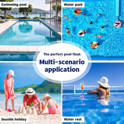 Inflatable Pool Floats Adult Lounge Chairs, Heavy‑Duty Pool Floating Chair Blue