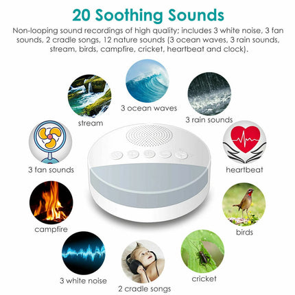 White Noise Nature Sound Machine Sleep Aid Machine Therapy Relax Sounds Sleeping