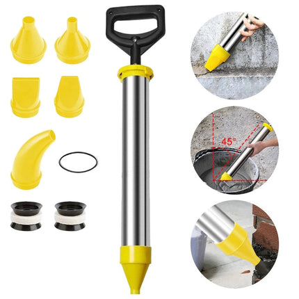 Stainless Steel Grouting Gun With 5 Nozzles Mortar Pump 45 Degree Tilt Design