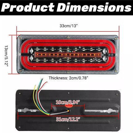 2X LED Tail Lights Sequential Indicator Trailer Ute Caravan Truck Stop 10-30V