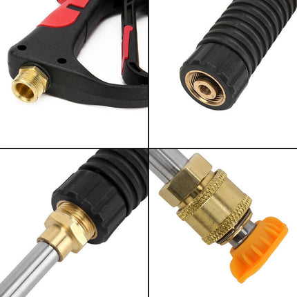 5 Nozzles High Pressure Washer Lance Gun 1/2" BSP Extension Wand Spray Cleaner