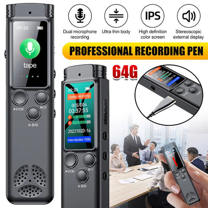 64GB Digital Voice Recorder for Lectures Meeting Recording Device Audio Recorder