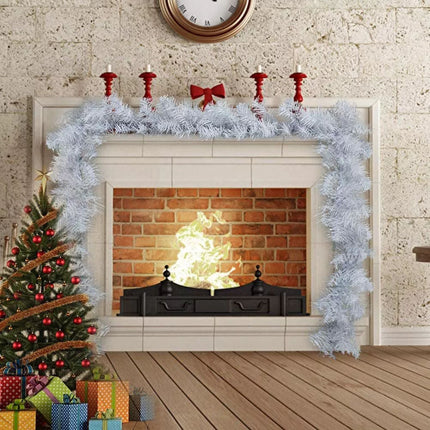 2.7m/9ft Artificial Pine White Christmas Garland Xmas Tree Fireplace Decorations