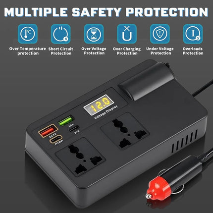 Car Power Inverter 12V to 240V Converter 200W With 4USB Phone Charger 200W