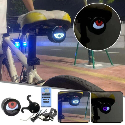 LED Motorcycle Bicycle Devil Eye Light Programmable Eyes Rear Bike Lights USB