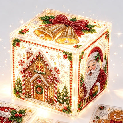 3D Wooden House Christmas Pearl Diamond Art Kit, Christmas Diamond Painting Kits