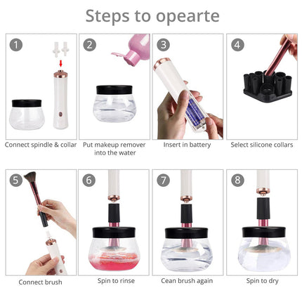 Electric Beauty Makeup Brush Cleaner Dryer Machine Automatic Spinner Brushes