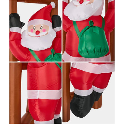 2.4M Christmas Inflatable Santa Ladder LED Light Xmas Party Decor