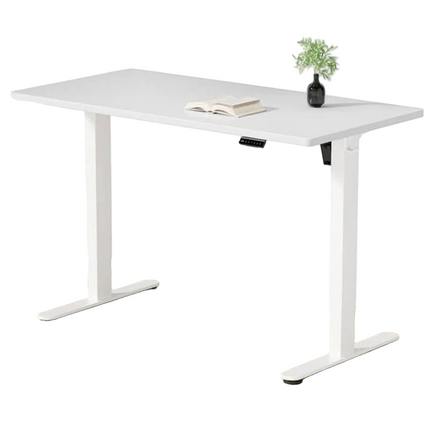 White Height Adjustable Sit Stand Table Office Electric Desk