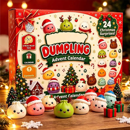 2026 Christmas Squishies Advent Calendar, 24 Days Dumpling Toys, Adult Stress-Relief Toy, Christmas Gift