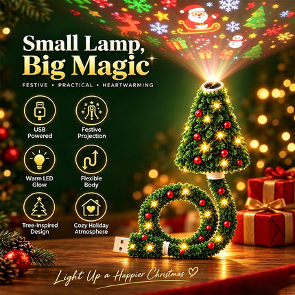 Christmas Projector Light Plug USB Christmas Tree Projector with 6 Festive Scene