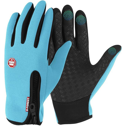 Waterproof Winter Cycling Gloves Full Finger Touchscreen Bike Gloves Blue