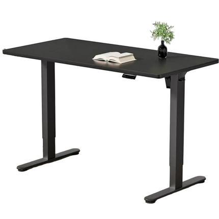 Black Height Adjustable Sit Stand Table Office Electric Desk
