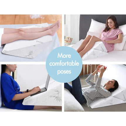 Bed Wedge Pillow Cool Gel Memory Foam Back Leg Elevation Bamboo