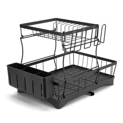 2 Tier Dish Rack Drying Cup Holder Drainer Storage Plate Tray Kitchen Organiser