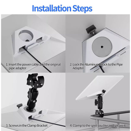 Starlink Mini RV Mount Adjustable Clamp Bracket 360° Pole Mount Kit Metal